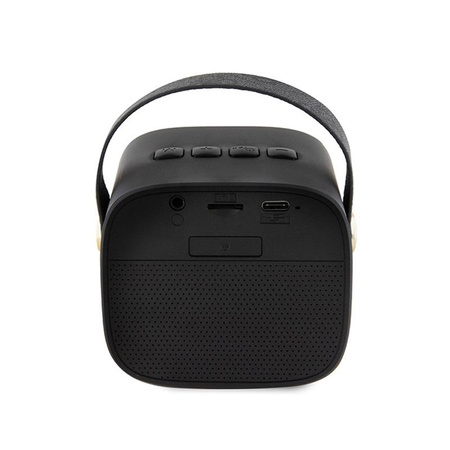 Guess Mini Bluetooth Speaker 4G Leather Script Logo with Strap - Bluetooth Speaker V5.3 (black)