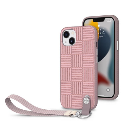 Moshi Altra - tok levehető zsinórral iPhone 13 (antibakteriális NanoShield™) (rózsaszín)