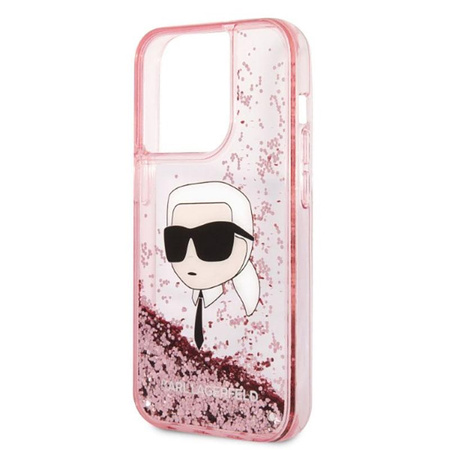 Karl Lagerfeld Liquid Glitter NFT Karl's Head - iPhone 14 Pro Case (pink)