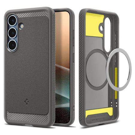 Spigen Rugged Armor MagSafe - pouzdro pro Samsung Galaxy S25 (mramorově šedé)