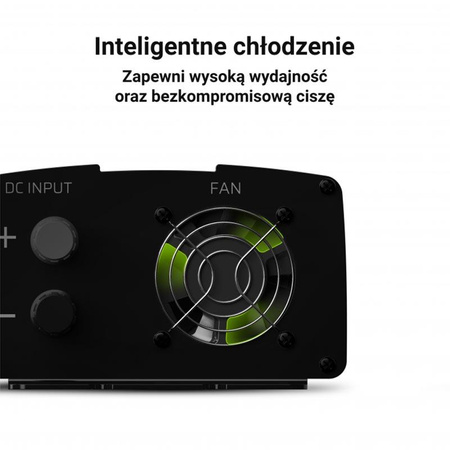 Green Cell - Měnič napětí Inverter 24V na 230V 1000W/2000W Modifikovaná sinusoida