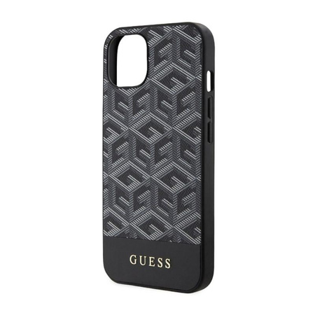 Pouzdro Guess GCube Stripes MagSafe - iPhone 14 Plus (černé)