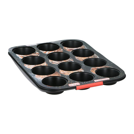 Alpina - Non-stick muffin / cupcake mold for 12 pieces (black)