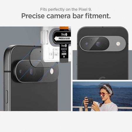 Spigen Optik.TR EZ Fit Camera Lens Protector 2-Pack - ochranné sklo objektivu pro Google Pixel 9 (2 ks) (Transparent)