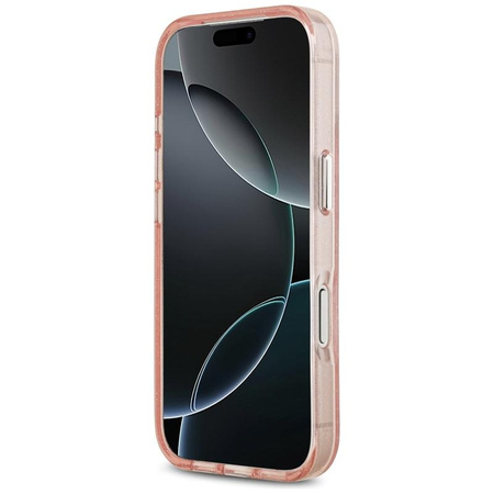 Karl Lagerfeld IML Glitter Karl & Choupette Heads Logo MagSafe - Hülle für iPhone 17 Pro (rosa)