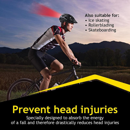 Dunlop - MTB bike helmet 6xLED r. L (Black-gray)