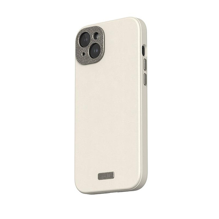 Moshi Napa MagSafe - Leather iPhone 15 Plus Case (Eggnog White)