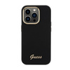 Guess Silicone Script Metal Logo & Frame - Etui iPhone 15 Pro Max (czarny)