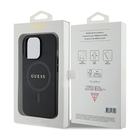 Guess Saffiano MagSafe - Etui iPhone 13 Pro Max (czarny)