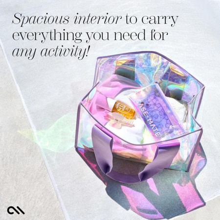 Case-Mate Large Travel Tote Bag - Waterproof shoulder bag with phone case (Soap Bubble)