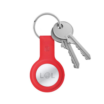 Crong Silicone Case with Key Ring - Etui de protection pour Apple AirTag (rouge)
