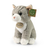Rappa - Plush realistic mascot gray cat sitting 23 cm Eco-Friendly Soft Collection