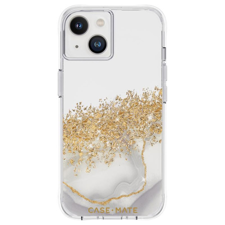 Case-Mate Karat - iPhone 14 Hülle mit Gold verziert (Marmor)