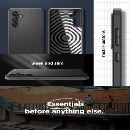 Spigen Essential SandBlast - Etui pour Samsung Galaxy M55 5G (Noir mat)