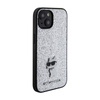 Épingle en métal Karl Lagerfeld Fixed Glitter Choupette Logo - Coque iPhone 15 / 14 / 13 (argent)