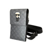 Karl Lagerfeld Monogram Ikonik Patch Wallet Phone Bag - okostelefon és kiegészítő táska (ezüst)