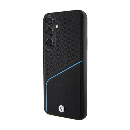 BMW Signature Leather Textured & Line MagSafe - Samsung Galaxy S24 Tasche (schwarz)