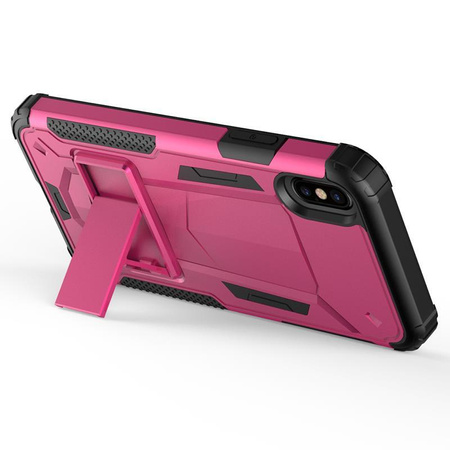 Zizo Hybrid Transformer Cover - obrněné pouzdro pro iPhone X se stojánkem (Hot Pink/Black)