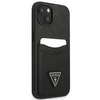 Guess Saffiano Double Card Triangle - iPhone 13 mini case (black)