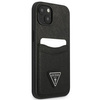 Guess Saffiano Double Card Triangle - Étui pour iPhone 13 mini (noir)