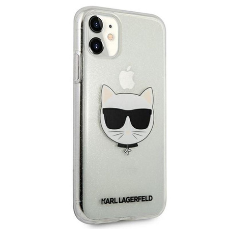 Karl Lagerfeld Choupette Head Glitter - Coque iPhone 11 (argent)