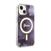 Guess Golden Marble MagSafe - iPhone 14 Case (Purple)