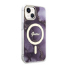 Guess Golden Marble MagSafe - Case for iPhone 14 (Purple)
