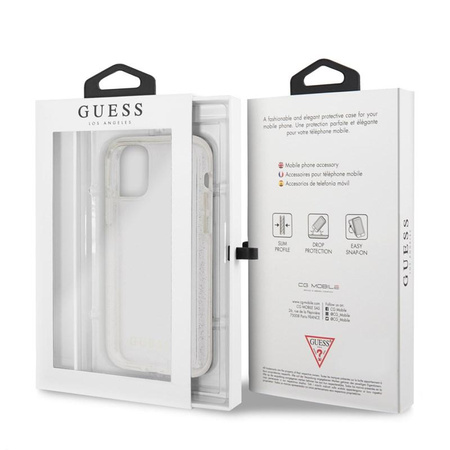 Guess Glitter Case - Coque pour iPhone 11 Pro (Argent)