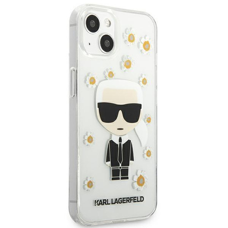 Karl Lagerfeld Iconic Karl Flower - Coque pour iPhone 13 Mini (Transparent)