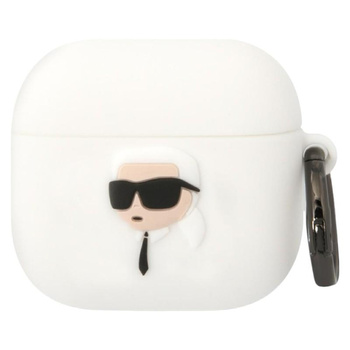 Karl Lagerfeld 3D Silicone NFT - Pouzdro AirPods 4 (bílá)