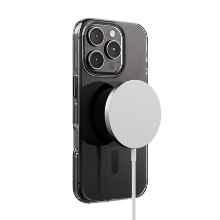 Crong Clear MAG Pro do iPhone 16 Pro – przezroczyste etui z systemem MagSafe i metalowymi detalami