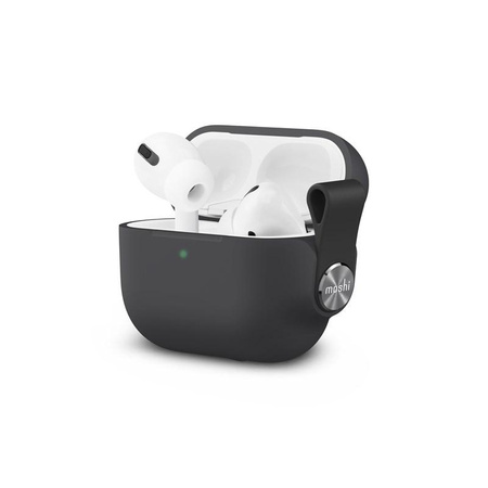 Moshi Pebbo - Pouzdro AirPods Pro s odnímatelným řemínkem na zápěstí (Shadow Black)