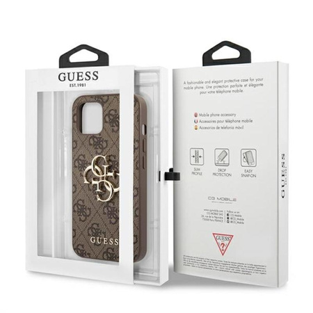 Guess 4G Big Metal Logo - Coque iPhone 13 (marron)