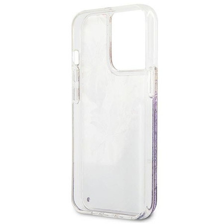 Guess Liquid Glitter Flower - iPhone 13 Pro Max Tasche (lila)