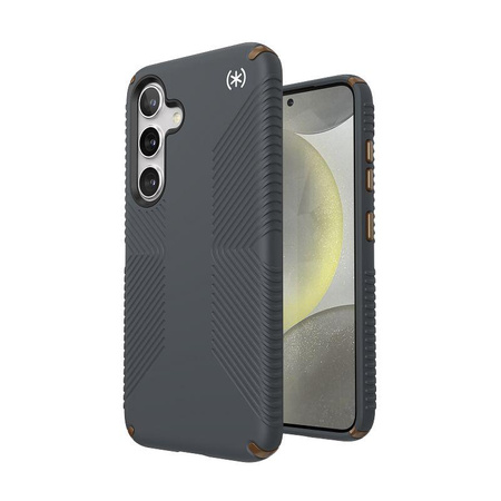 Speck Presidio2 Grip - Étui Samsung Galaxy S24 (Gris anthracite / Bronze froid)