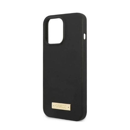 Guess Silikonová destička s logem MagSafe - pouzdro pro iPhone 13 Pro (černé)