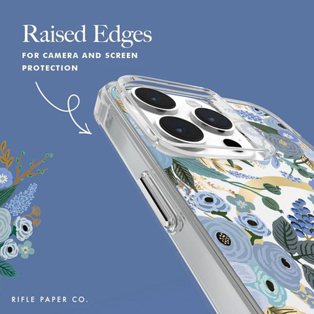 Rifle Paper Clear MagSafe - iPhone 15 Pro Max tok (Garden Party kék)