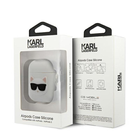Karl Lagerfeld Choupette 3D - Apple Airpods Hülle (weiß)