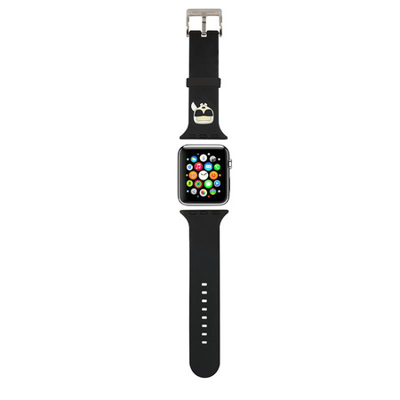 Karl Lagerfeld szilikon Karl Head - szíj Apple Watch-hoz 38/40/41 mm (fekete)