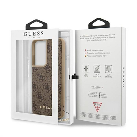 Kolekce Guess 4G Charms - pouzdro pro Samsung Galaxy S21 Ultra (hnědé)