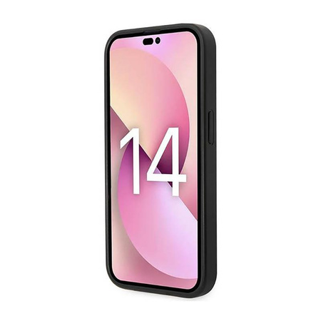 Karl Lagerfeld Saffiano Mono fém logó - iPhone 14 Pro tok (fekete)