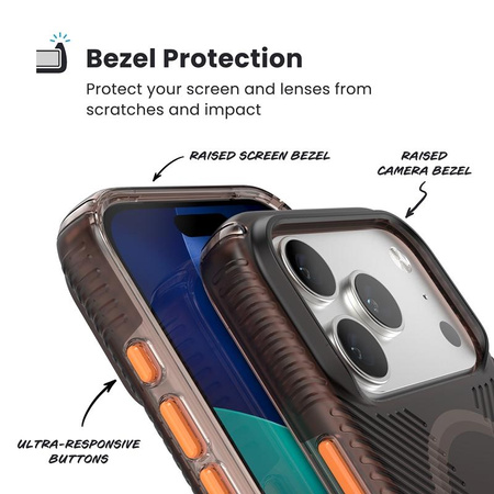 Speck Presidio Lux Grip MagSafe - iPhone 17 Pro Fall (Luxus Schatten Matte / Orange)