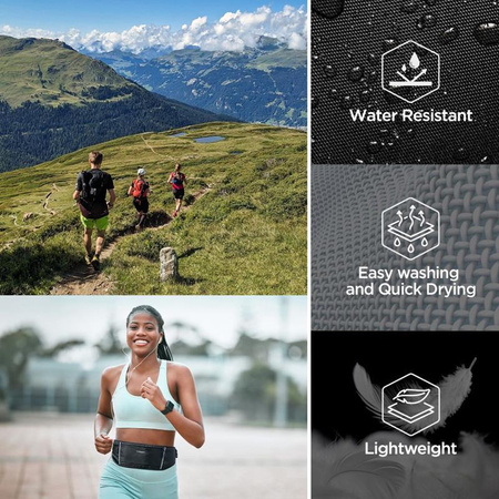 Spigen A710 Dynamic Shield Waist Bag - Sportliche Bauchtasche / Hüfttasche für Smartphones bis zu 6.9" (Schwarz)