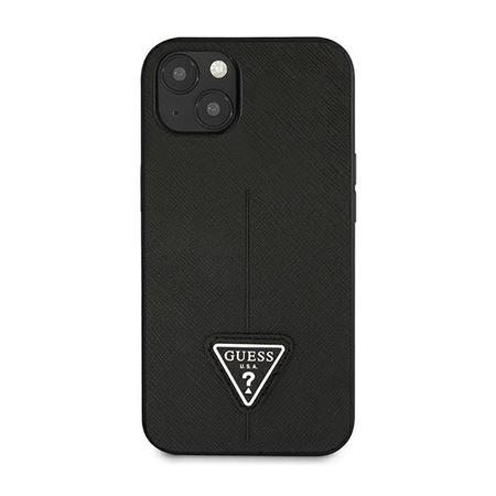 Guess Saffiano Triangle Logo Case - Case for iPhone 14 Plus (Black)