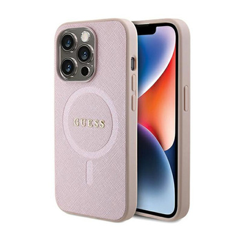 Guess Saffiano MagSafe - iPhone 15 Pro Max Case (pink)