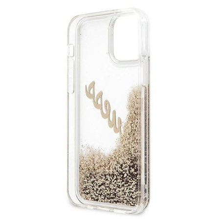 Guess Glitter Vintage Script - iPhone 12 Pro Max Case (Gold)