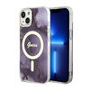 Guess Golden Marble MagSafe - Coque iPhone 14 (Violet)