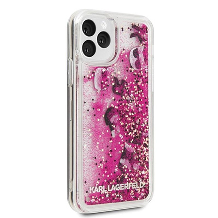 Karl Lagerfeld Glitter Liquid Floatting Charms - Coque iPhone 11 Pro (Floatting Charms rose)