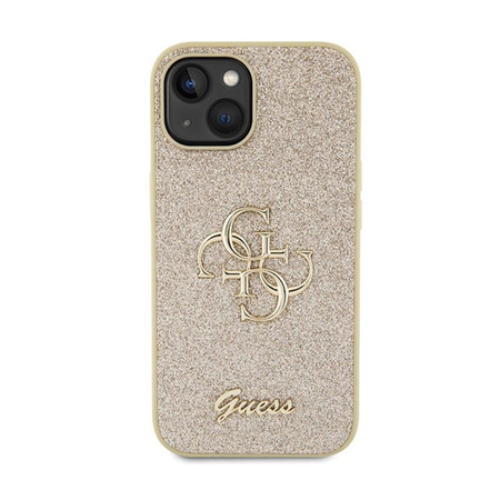 Coque Guess Glitter Script Big 4G - iPhone 15 Plus Case (Gold)