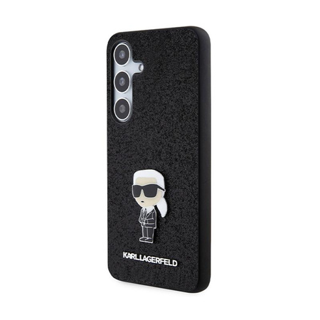 Karl Lagerfeld Fixed Glitter Iconic Logo Metall Pin - Samsung Galaxy S24 Gehäuse (schwarz)